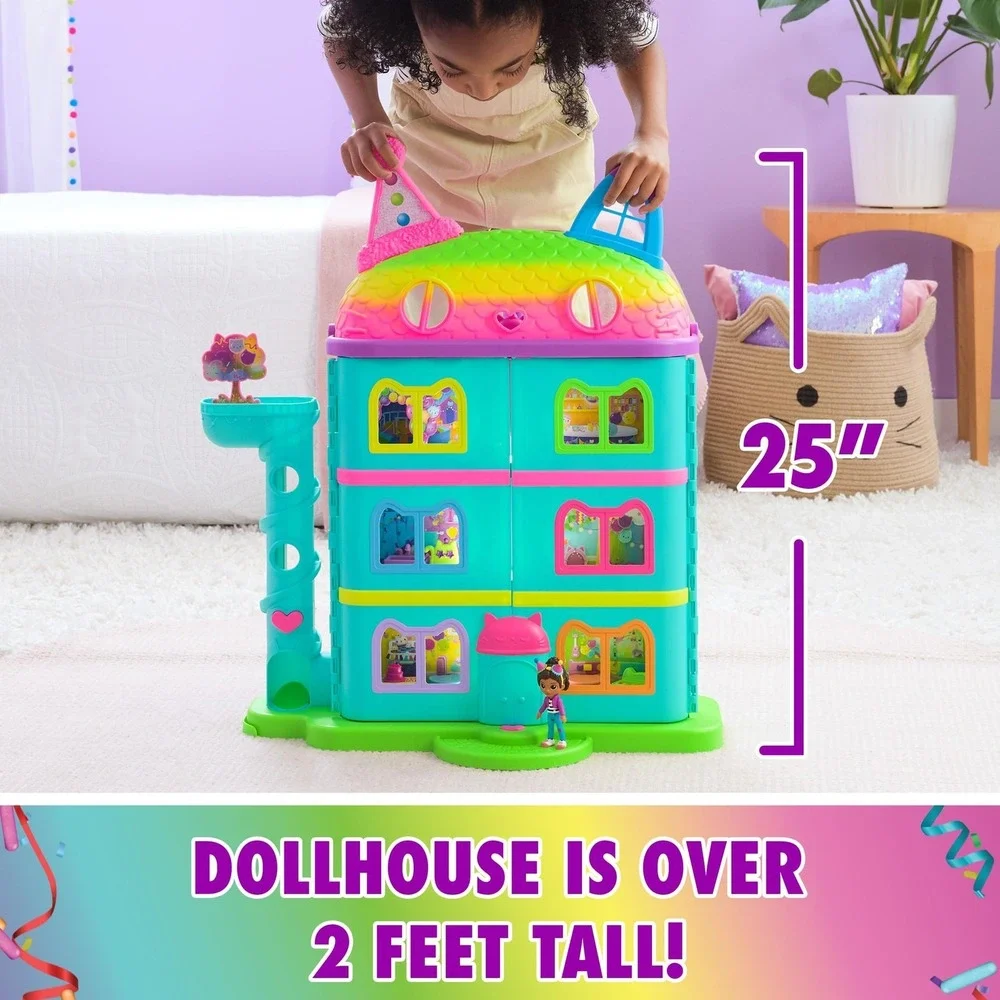 DREAMWORKS GABBY'S DOLLHOUSE, 14 Pc Celebration Dollhouse, 25-Inches Tall NEW